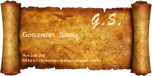 Goszman Samu névjegykártya